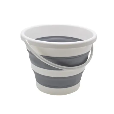 Seau pliable 12L avec poignée ergonomique plastique blanc / gris - Lavage sols-1