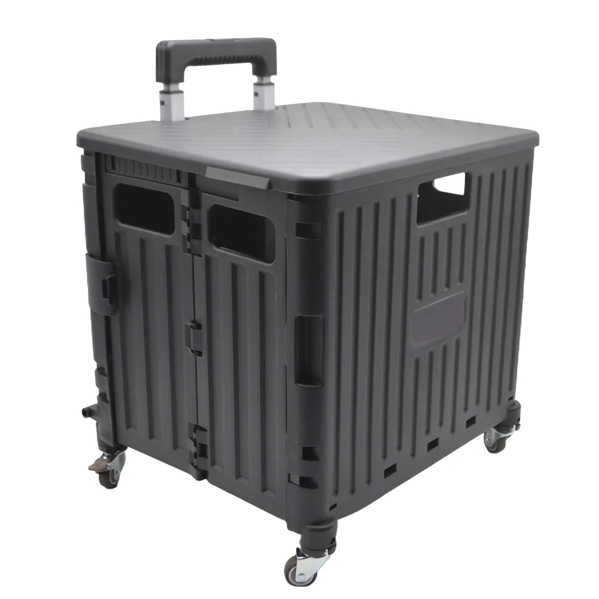 Bac pliant 53 L avec roulettes et poignée télescopique – chariot caisse mobile - Porte-blocs et Porte-documents