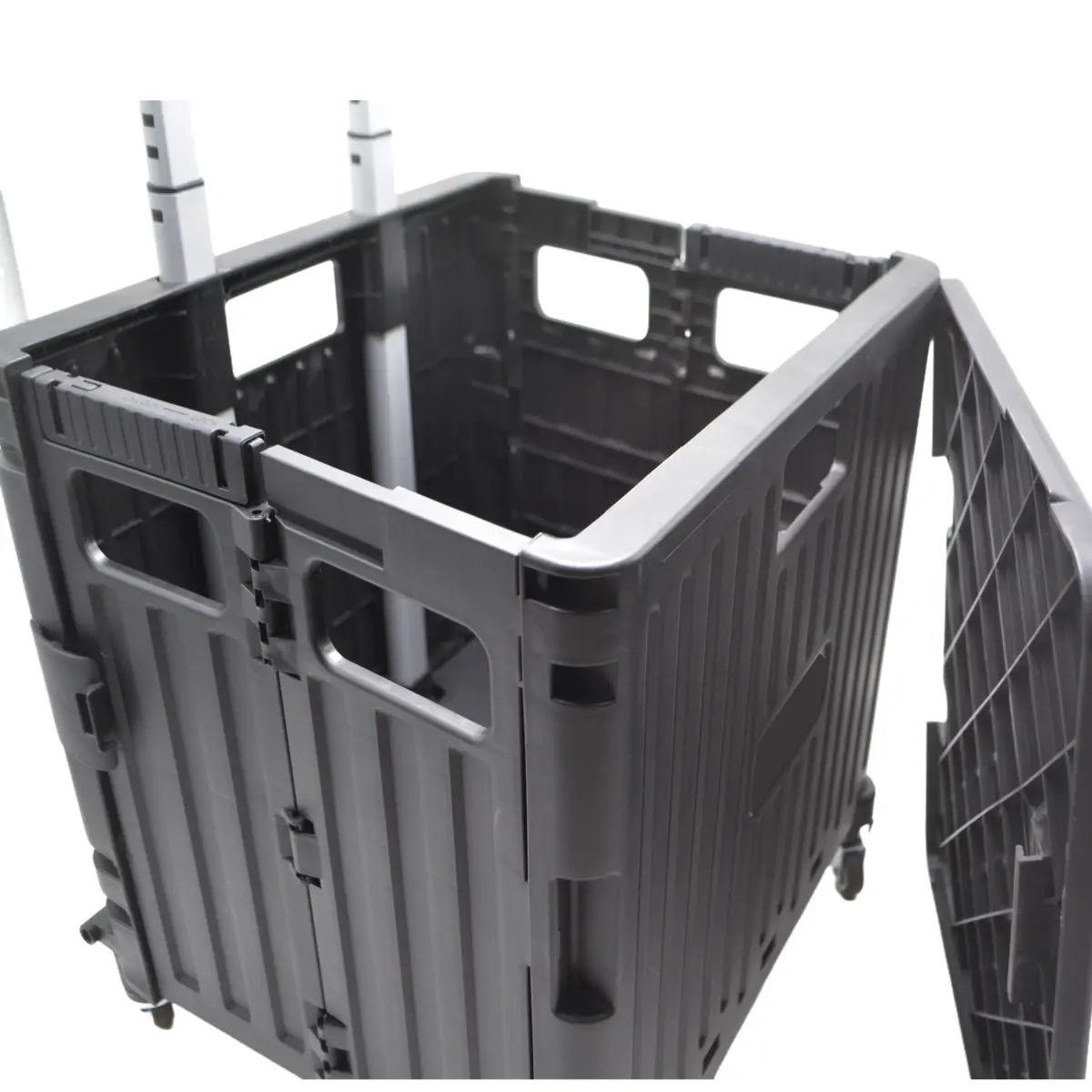 Bac pliant 35 L avec roulettes et poignée télescopique – chariot caisse mobile - Porte-blocs et Porte-documents-3