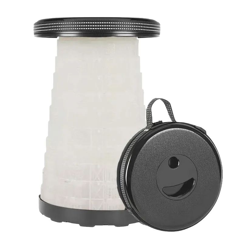 Tabouret télescopique pliant lumineux plastique Ø25cm H42cm - Tabouret pliant portable - Tabouret retractable - Tabourets marchepieds