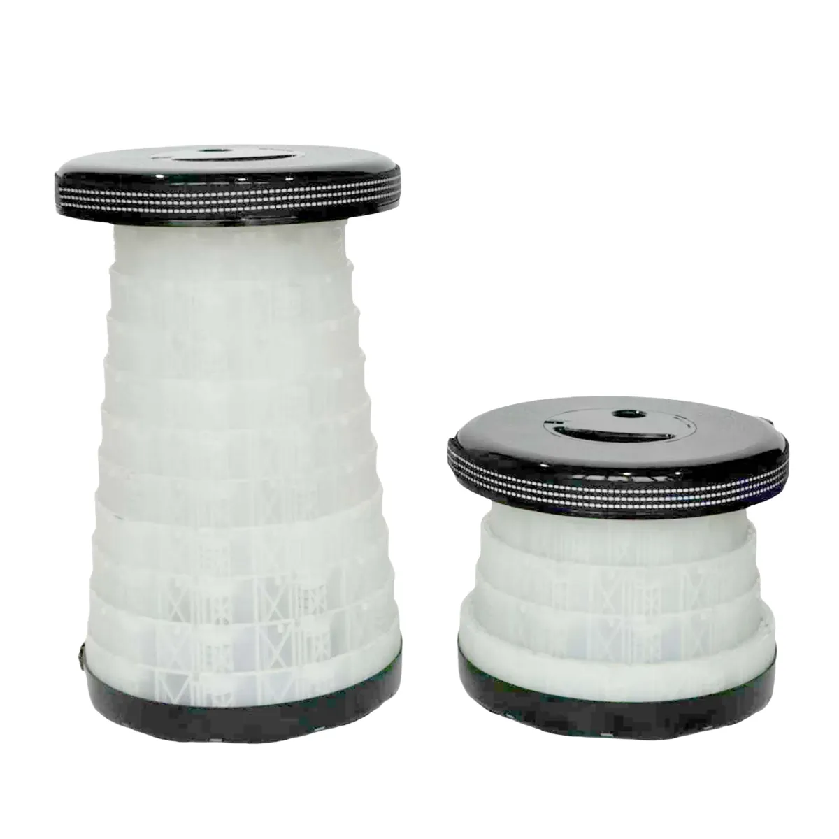 Tabouret télescopique pliant lumineux plastique Ø25cm H42cm - Tabouret pliant portable - Tabouret retractable - Tabourets marchepieds-2