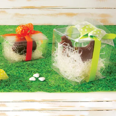 Boîte confiserie transparente 9 x 9 x 10 cm PVC - Valisette confiserie - Lot de 10 - Ballotins chocolats-1