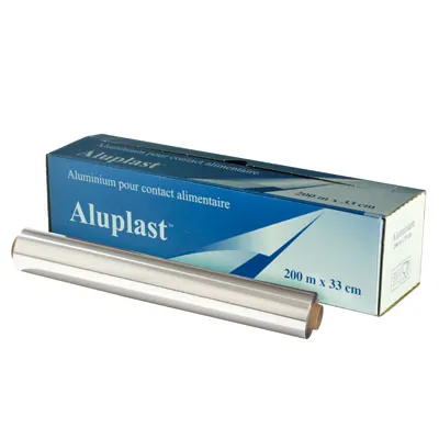 Film aluminium en boîte distributrice 30 cm x 200 m - Rouleau aluminium - Films, papiers et pochettes alimentaires