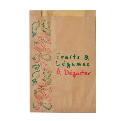 Sac fruits et légumes kraft brun 3kg 23 x 8 x 34 cm - Sac papier primeur - Lot de 1000 - Sacs fruits et légumes