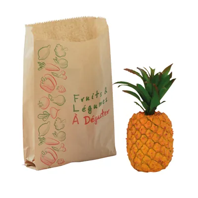 Sac fruits et légumes kraft brun 3kg 23 x 8 x 34 cm - Sac papier primeur - Lot de 1000 - Sacs fruits et légumes-3