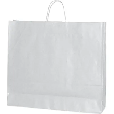 Sac kraft blanc poignées torsadées 55 x 15 x 49 cm 120g/m² - Lot de 25 - Sacs kraft blanc poignées torsadées