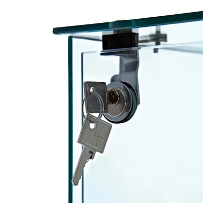 Vitrine verre trempé L 38 x P 38 x H 165 cm - Vitrines tablettes fixes-1