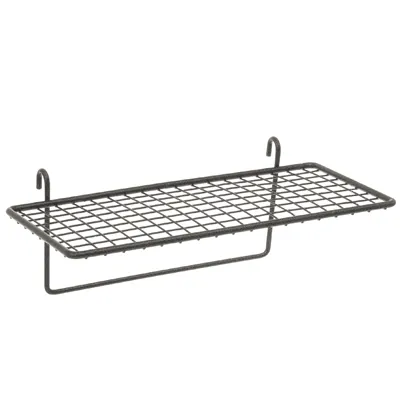 Tablette fil pour présentoir grille 30 x 14 cm - Tablette pour grille d'exposition - Gris Martelé - Tablettes, Corbeilles et Porte visuels pour grilles-1