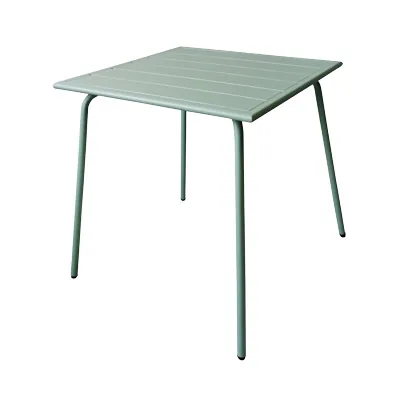Table bistrot carrée extérieur métal vert menthe 70 x 70 x 72 cm - Table CHR - Tables
