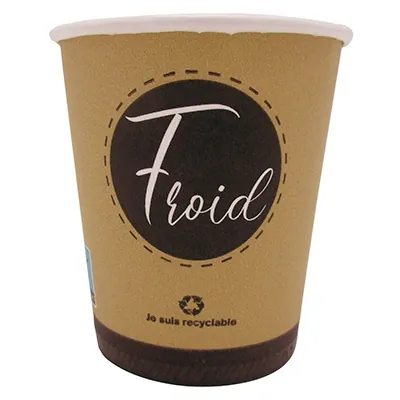 Gobelet boisson chaude 10 cl / 4oz ø6,6 x 6 cm - Gobelet carton - Gobelet café - Brun / Noir - Lot de 50 - Gobelets et verres jetables