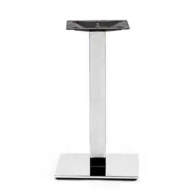 Pied de table central carré inox miroir - Hauteur 72 cm - Tables