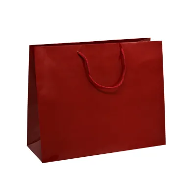 Sacs pelliculés à l'italienne rouge brillant - Grand Modèle - Sacs pelliculés poignées cordelette