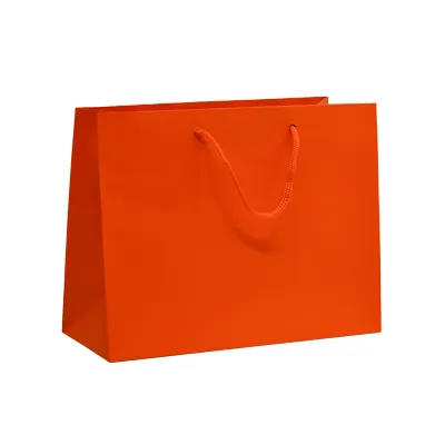 Sacs pelliculés à l'italienne orange passion mat - Petit Modèle - Sacs pelliculés poignées cordelette