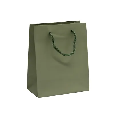 Sacs pelliculés vert tilleul mat - Petit Modèle - Sacs pelliculés poignées cordelette