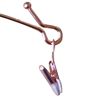 Cintre métal rose cuivré avec pinces 29 cm - Cintre à pinces - Cintre lingerie - Lot de 5 - Cintres à pinces-1