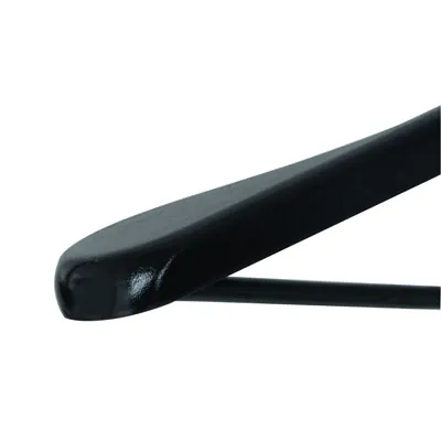 Cintre bois noir laqué épaules larges avec barre 45 cm - Cintre chemise - Cintre costume - Cintres bois-1