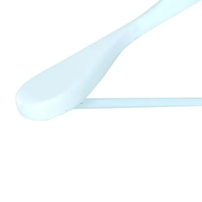 Cintre bois blanc laqué épaules larges avec barre et encoches 45 cm - Cintre chemise - Cintre costume - Cintres bois-1