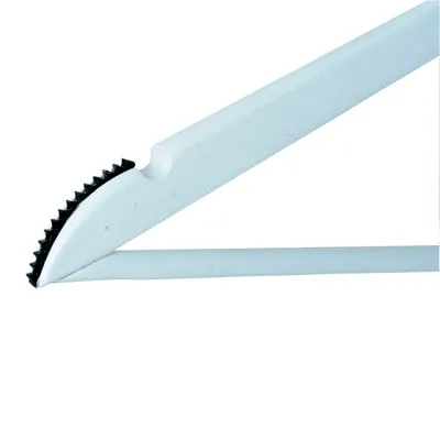 Cintre bois blanc laqué antiglisse avec barre et encoches 45 cm - Cintre chemise - Cintre costume - Lot de 3 - Cintres bois-1