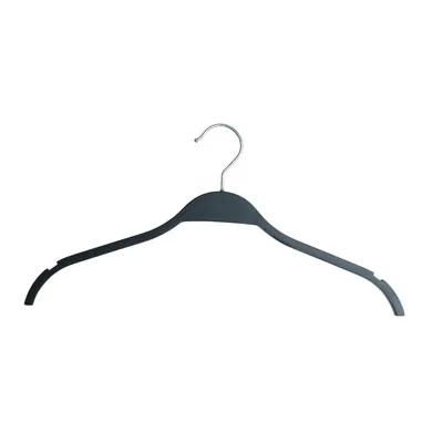 Cintre bois noir laminé avec encoches 41,5 cm - Cintre chemise - Cintre robe - Lot de 10 - Cintres bois