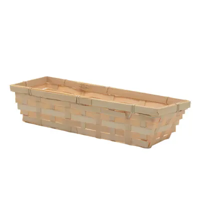 Corbeille bambou rectangulaire naturel 30 x 10 x 6 cm, paquet de 10 - Corbeilles bambou