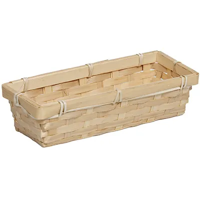 Corbeille bambou rectangulaire naturel 24 x 10 x 6 cm, paquet de 10 - Corbeilles bambou