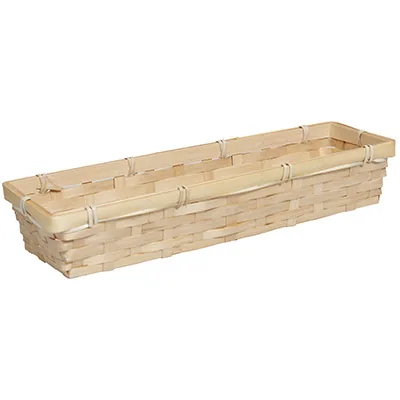 Corbeille bambou rectangulaire naturel 36 x 11 x 6 cm, paquet de 10 - Corbeilles bambou