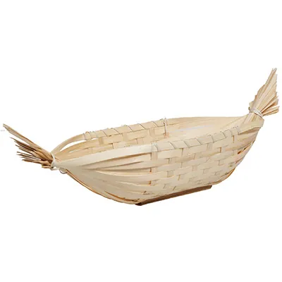 Corbeille gondole en bambou naturel 49 x 23 x 10 cm, paquet de 10 - Corbeilles bambou