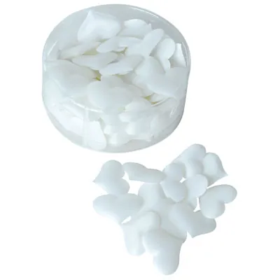 Coeur tissu blanc autocollant 3 cm - Sticker coeur - Paquet de 80 - Accessoires et Objets déco