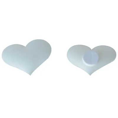 Coeur tissu blanc autocollant 3 cm - Sticker coeur - Paquet de 80 - Décors Vitrine St Valentin-1