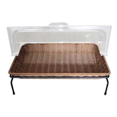 Présentoir corbeille à pain avec couvercle 53,5 x 33 x 14 cm - Vanneries