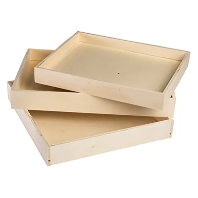 Plateau bois de présentation naturel 26,5 x 25,7 x 4 cm - Plateaux-2