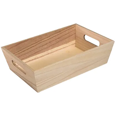 Caisse en bois avec poignées 29 x 19 x 8 cm - Paniers bois, Caisses bois