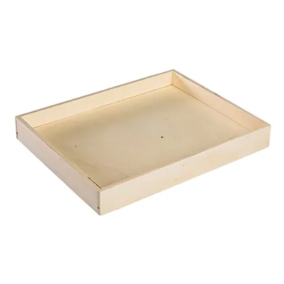 Plateau de service rectangulaire bois naturel 26,2x21x3,3 cm – Lot de 5 - Plateaux