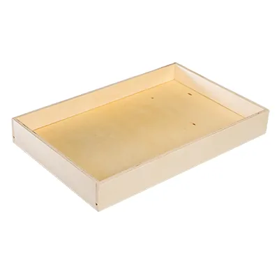 Plateau de service rectangulaire bois naturel 31,5x20,5x4 cm – Lot de 5 - Plateaux