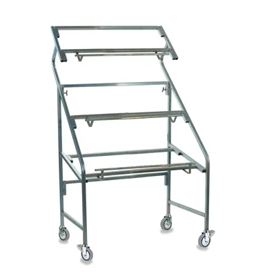 Présentoir cagettes fruits et légumes à roulettes 3 niveaux acier 86 x 60,5 x 162,7 cm - Présentoir étalage fruits et légumes - Etalages de marché