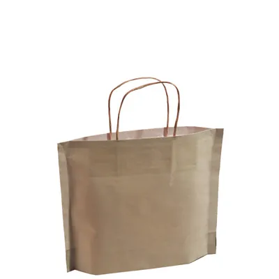 Sac kraft brun poignées torsadées 30 x 10 x 25 cm - Sac papier kraft - Paquet de 50 - Sacs kraft brun poignées torsadées