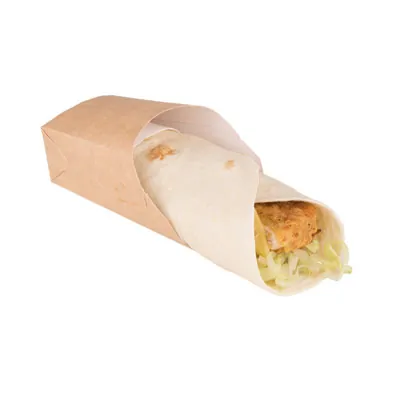 Pot wrap carton 6 x 5 x 12 cm - Etui wrap - Gobelet snack - Brun - Lot de 50 - Emballage snacking-1