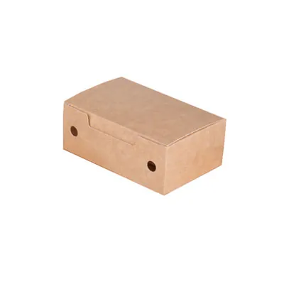 Boîte nuggets 14,5 x 9 x 4,5 cm - Boîte kraft 9 -10 nuggets - Boîte à emporter carton - Lot de 50 - Emballage snacking-1