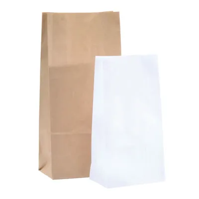 Sac SOS kraft blanc 12,5 + 7,5 x 24,5 cm, paquet de 250 - Sacs SOS-1