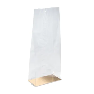 Sachet transparent fond carton or / argent 16 x 8 x 42 cm OPPC 35µ - Sachet confiserie - Sachet bonbons - Lot de 100 - Sachets bonbon, Sachets confiserie