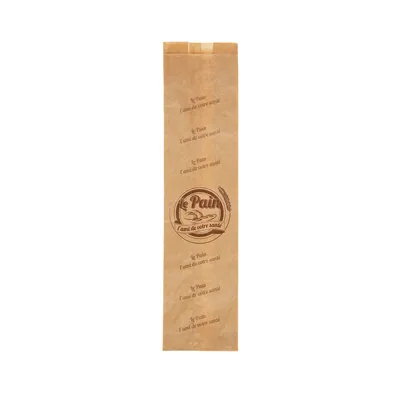Sacs kraft baguette - 12 + 8 x H 49 cm - par 250  - Sacs à pain, Sacs baguettes
