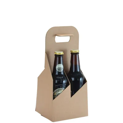 Porte-bouteilles carton kraft 4 bières Long Neck 33 cl brun 13 x 13 x 29 cm, paquet de 30 - Mètres de bières, Emballages pour bouteilles de bières-1