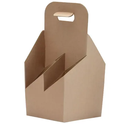 Porte-bouteilles carton kraft 4 bières Steinie 33 cl brun 15 + 15 x 32 cm, paquet de 30 - Mètres de bières, Emballages pour bouteilles de bières