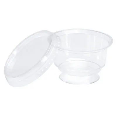 Coupe à dessert plastique 155 ml - Coupelle dessert - Lot de 25 - Pots à sauce, Verrines jetables-1