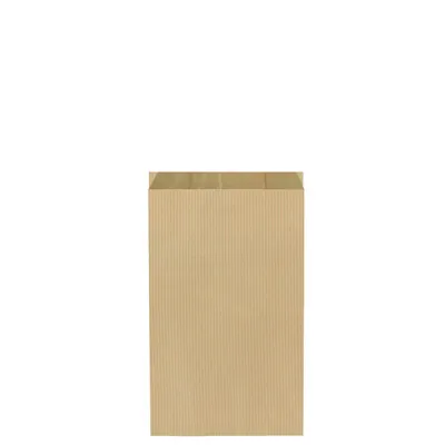 Pochette cadeau kraft vergé brun 12 x 4,5 x 19,5 cm - Sachet kraft - Lot de 250 - Pochettes cadeaux unies