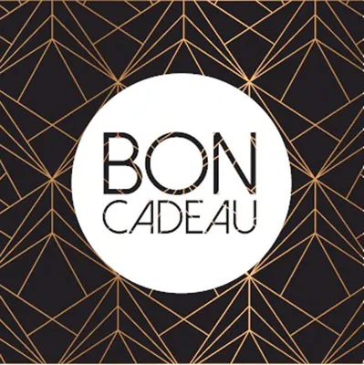 Bon cadeau graphique noir / or / blanc 12 x 12 cm - Paquet de 12 - Bons cadeaux-1