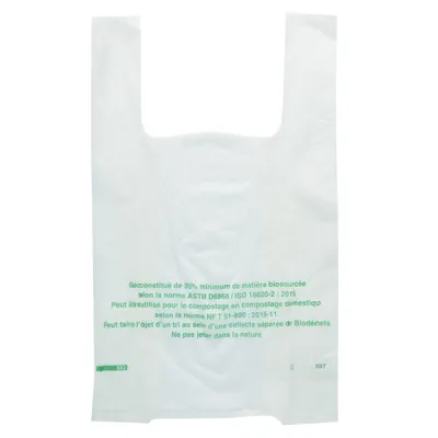 Sacs plastique biodégradables et compostables à bretelles - Sacs plastique biodégradables