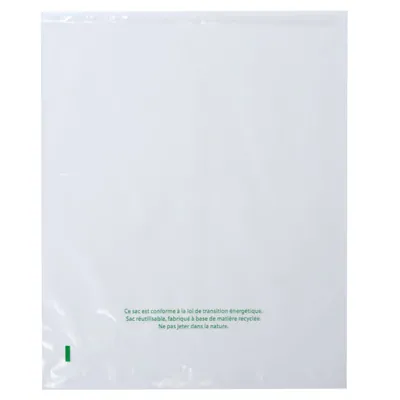 Sac plastique liassé à ouverture décalée transparent 4,95L 30 + 3 x 35 cm PEBD 50µ - Lot de 200 - Sacs plastique liassés-1