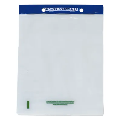 Sac plastique liassé à ouverture décalée transparent 4,95L 30 x 35 cm PE 21µ - Lot de 500 - Sacs plastique liassés