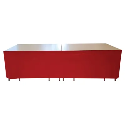 Devant de table PVC Rouge vermillon 350 x 70 cm - Tablier de table - Habillage de table - Etalages de marché